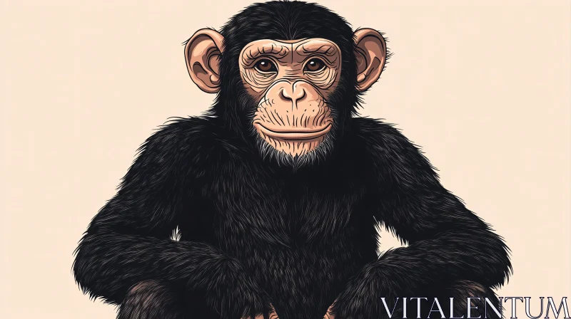 Exquisite Chimpanzee Drawing AI Image