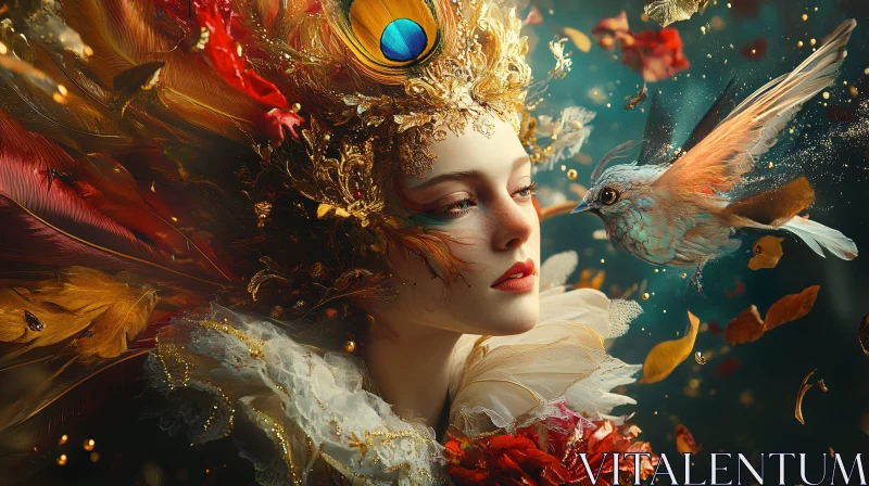 Feathered Crown and Bird Art