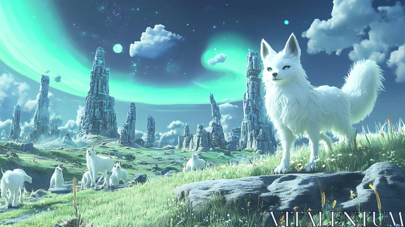 White Foxes in a Dreamscape