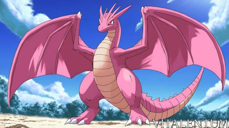 Formidable Red Dragon with Expansive Wings