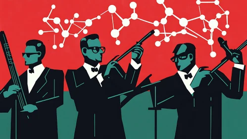 Retro Jazz Musicians Graphic Art
