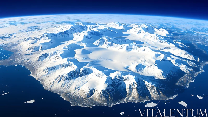 AI ART White Mountain Peaks From Above