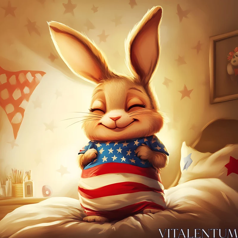 American Flag Rabbit Character AI Image