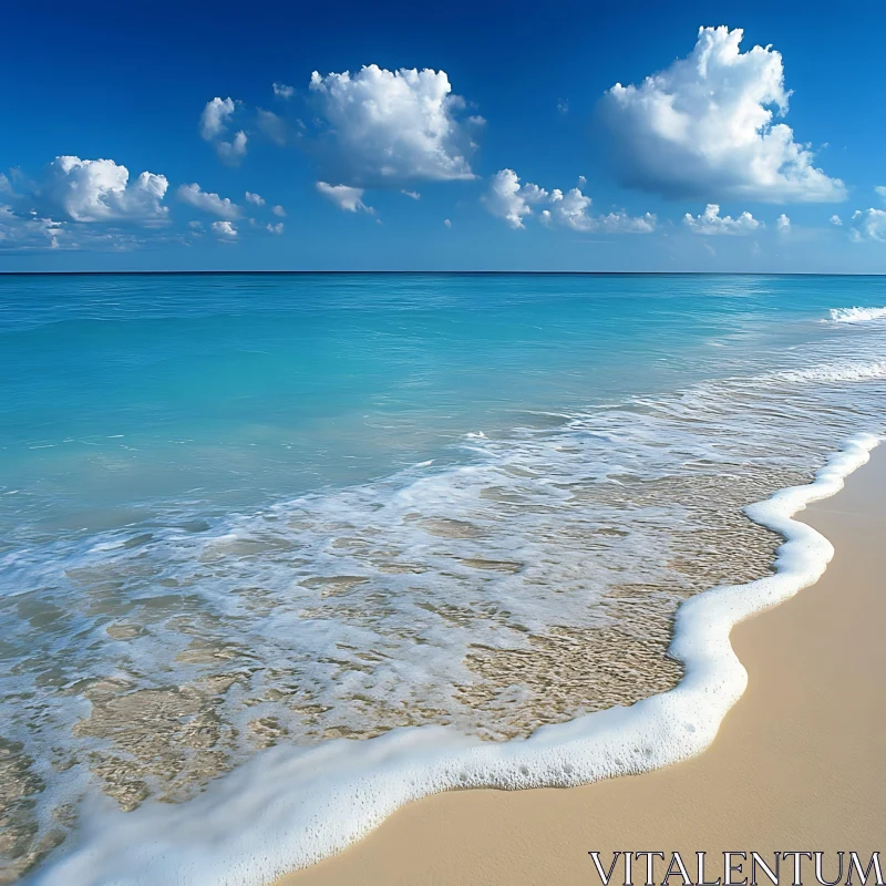 Seascape with Gentle Waves and Blue Sky