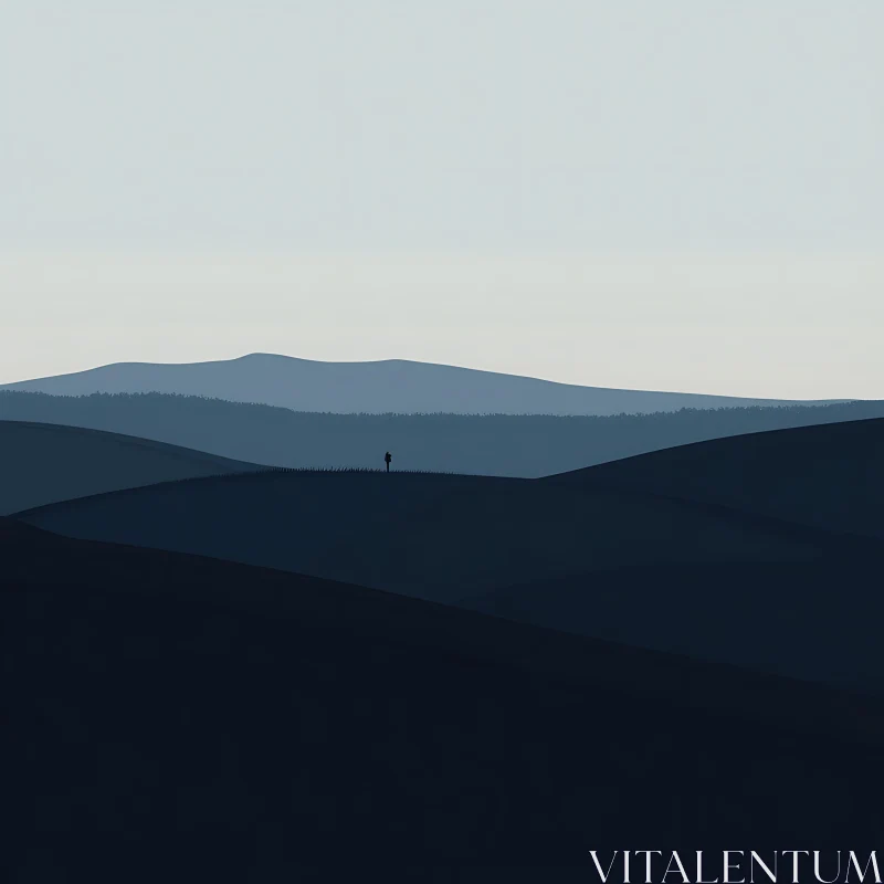 Minimalist Dune Landscape with Silhouette
