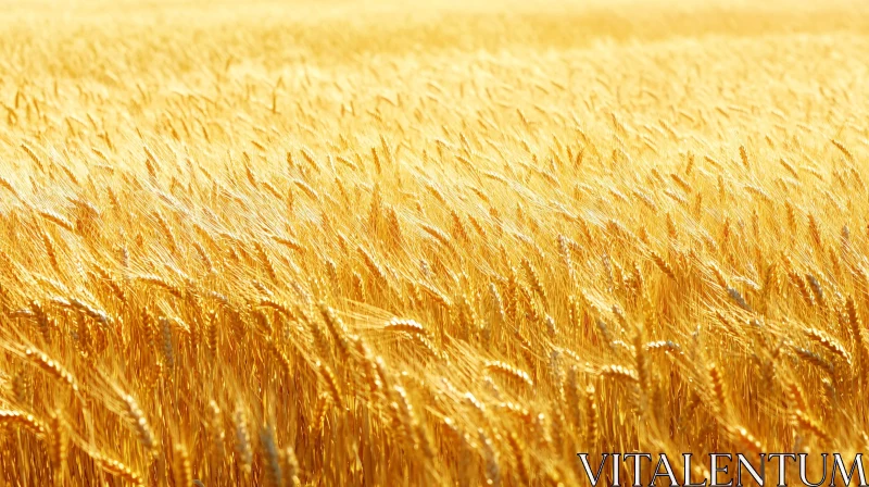 Sunlit Wheat Field AI Image