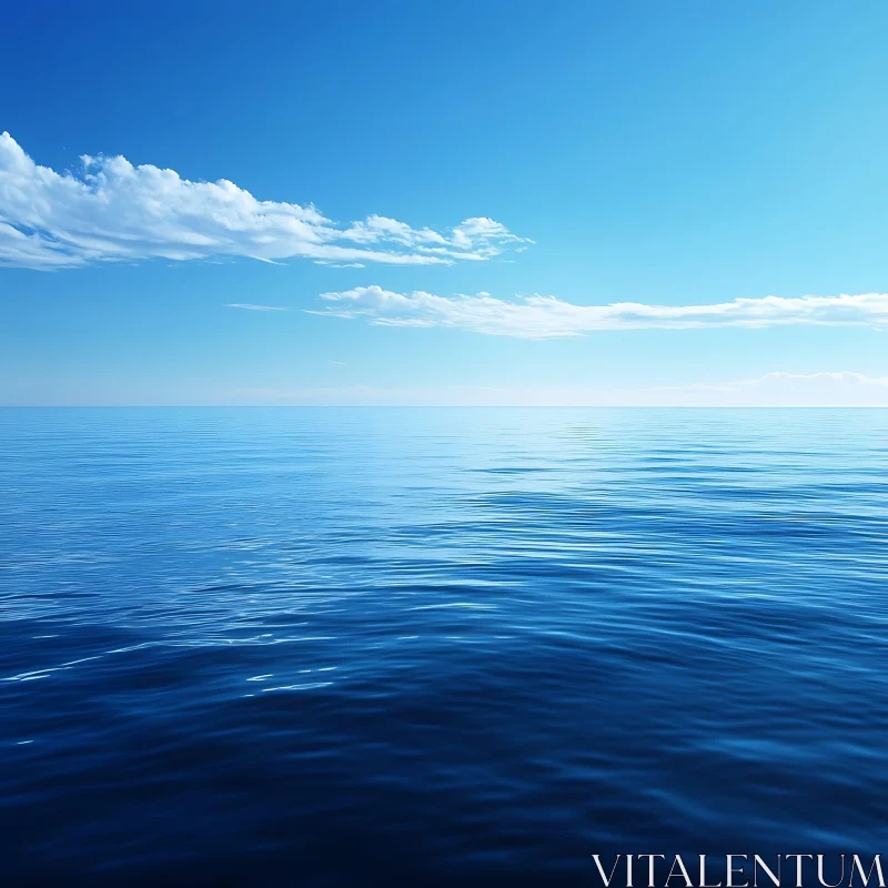 Peaceful Seascape with Clear Horizon AI Image