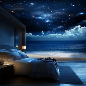 Seaside Bedroom with Celestial Ceiling