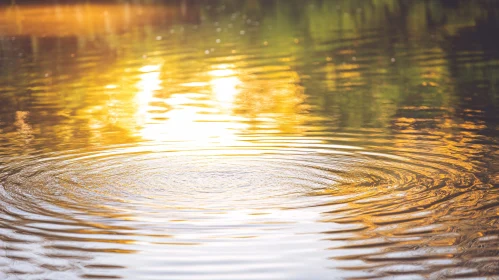 Golden Reflections on Tranquil Water