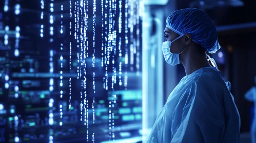 Doctor Analyzing Digital Medical Data