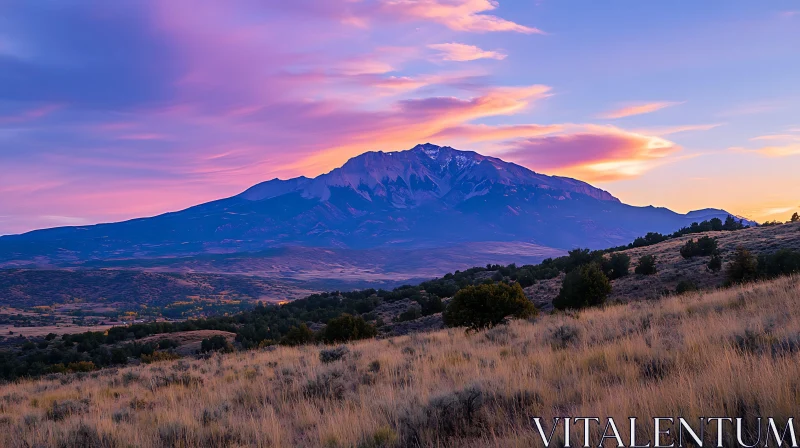 Scenic Mountain View at Sunset AI Image