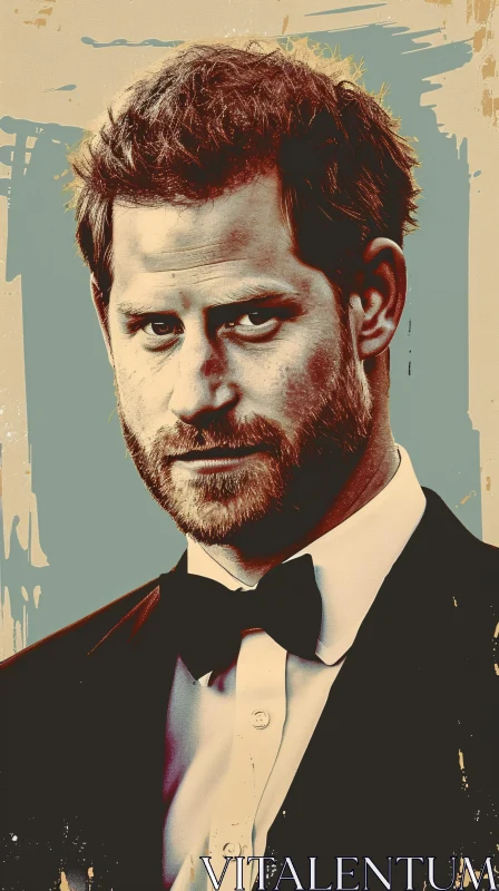 AI ART Elegant Prince Harry Portrait