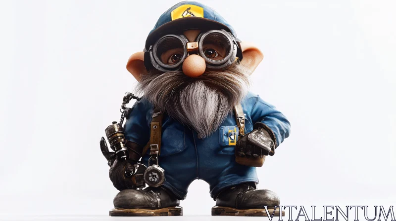 AI ART Whimsical Dwarf with Goggles