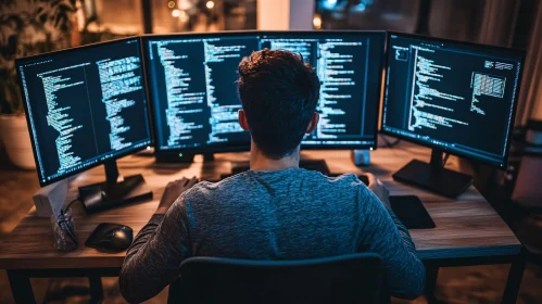 Triple Monitor Code Display