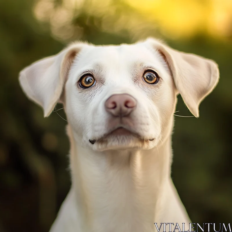 Expressive White Dog Portrait AI Image