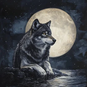 Lunar Wolf Contemplation