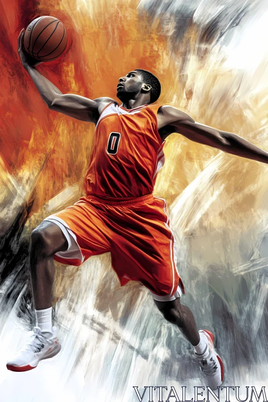 Dynamic Basketball Dunk Illustration AI Generated Image AI Image