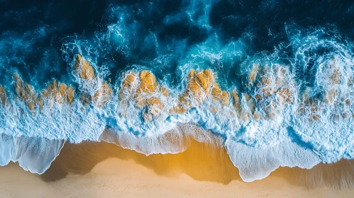 Ocean Waves Crashing on Beach Shoreline