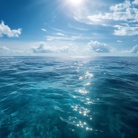 Calm Ocean Water and Sky