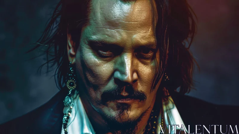 AI ART Johnny Depp's Gaze and Details in Portrait