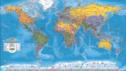 Colorful World Map with Countries