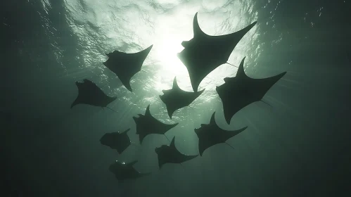 Underwater Manta Ray Ballet