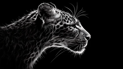 Striking Leopard Profile Art