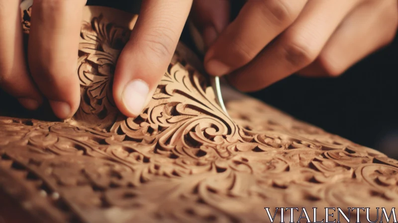 Intricate Wooden Carving - A Display of Timeless Artistry and Precision AI Image
