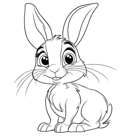Cute Bunny Line Art