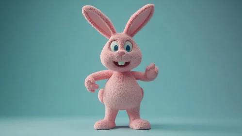 Playful Pink Rabbit Illustration