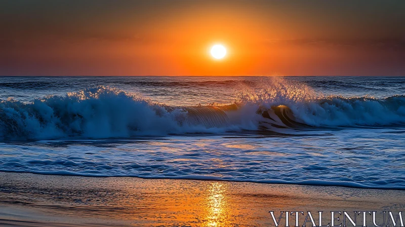 AI ART Sunset Wave Splendor