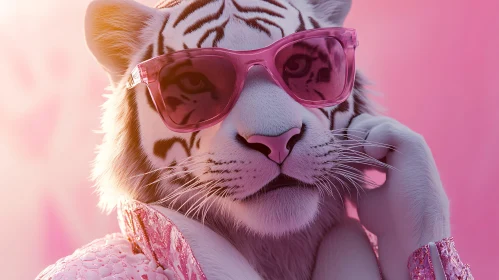 Tiger with attitude in pink