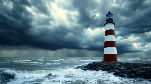 Coastal Beacon in Tempestuous Weather