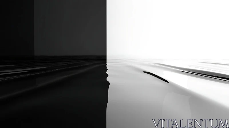 Black and White Minimalist Abstract Composition AI Image