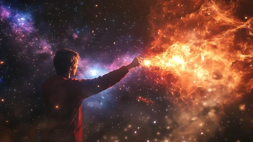 Silhouette in Space: Touching the Cosmos