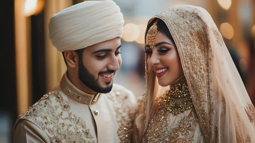 Traditional Wedding Attire: Couple in Love