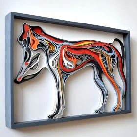 Detailed Paper Quilling Fox Art