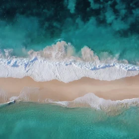 Coastal Serenity: Aerial Beach View