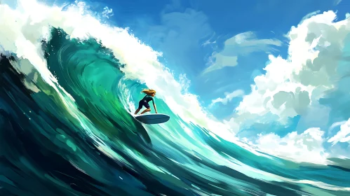Surfer on a Wave