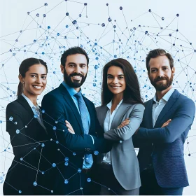 Four Professionals Connected Network Image