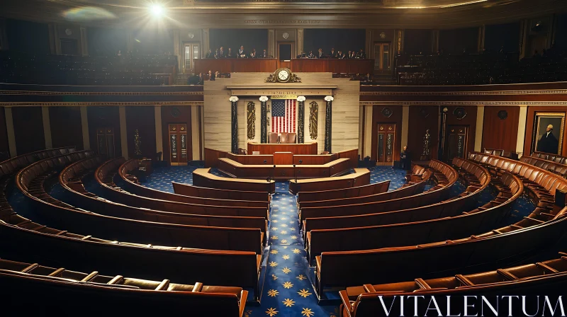 Architectural Marvel of a Legislative Chamber AI Image