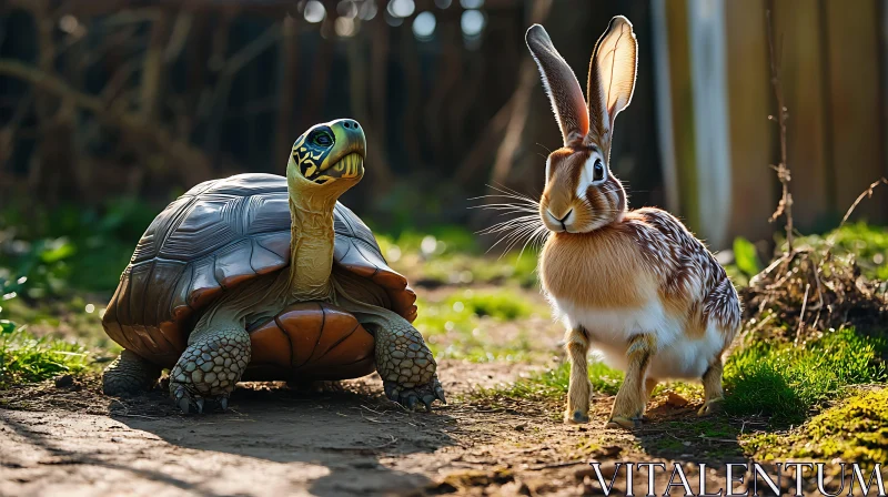 Hare and Tortoise: A Modern Take AI Image