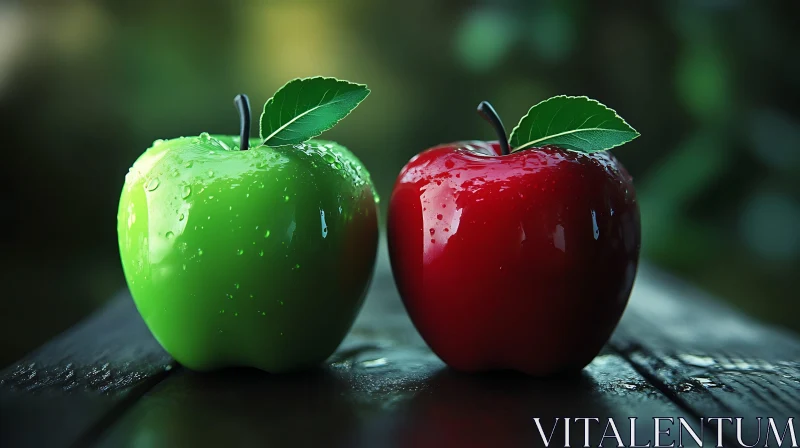 Green and Red Apples AI Image