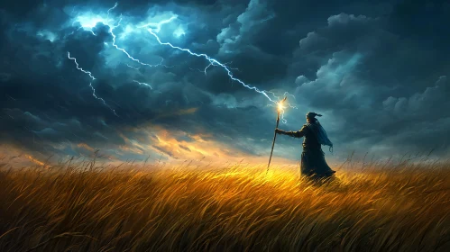 Golden Field Wizard Lightning Strike