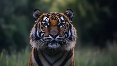 Intense Tiger Gaze: Feline Predator Portrait