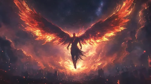 Angel of Fire Over the Ashes