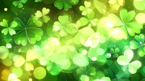 Green Shamrock Abstract Art