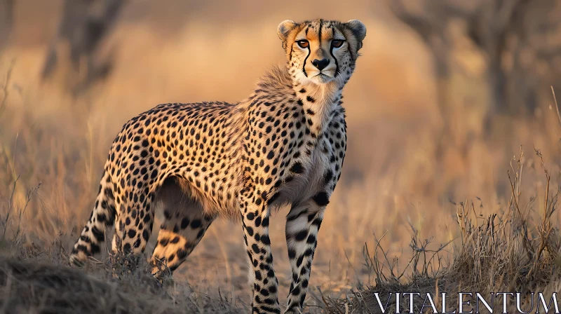 Wild Cheetah in Natural Habitat AI Image