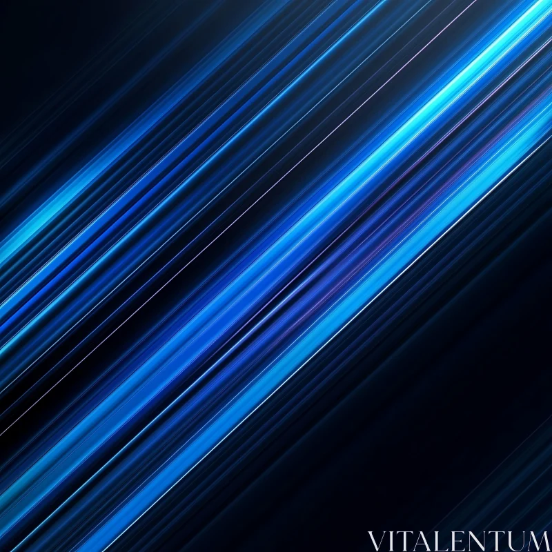 AI ART Luminous Blue Lines Abstract Design