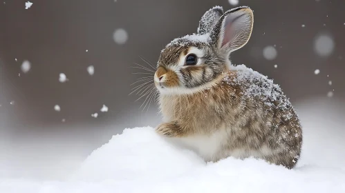 Snowy Bunny Portrait